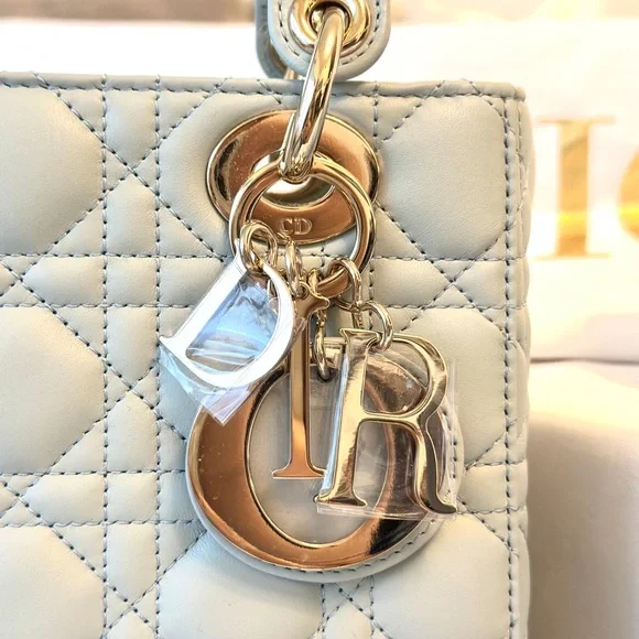 Small Lady Dior Bag in Limited edition/Very rare Placid Blue Cannage Lambskin. - Picture 5 of 11